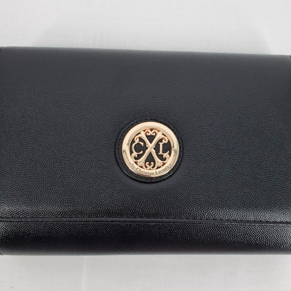 Christian Lacroix Black Clutch with Gold Accent